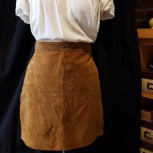 Genuine suede mini skirt